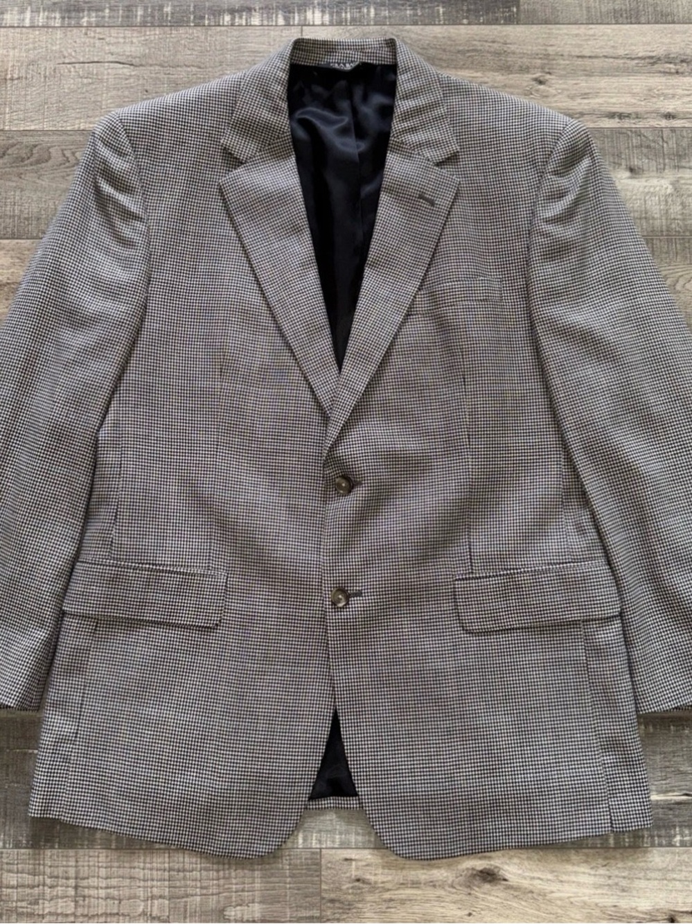 Jos A Bank Men's Black & White Houndstooth Blazer - Classic Tailored Jacket 44R